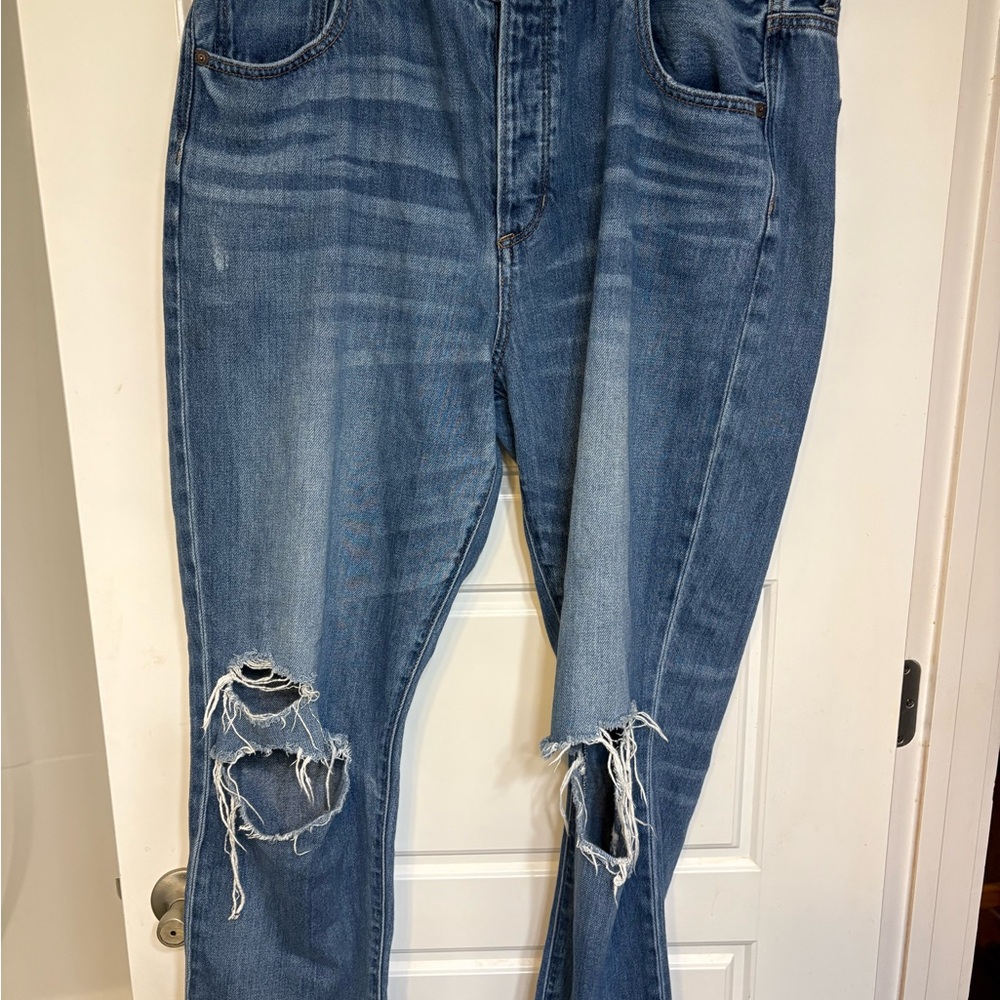 American Eagle Blue Flare Wide Leg Jeans